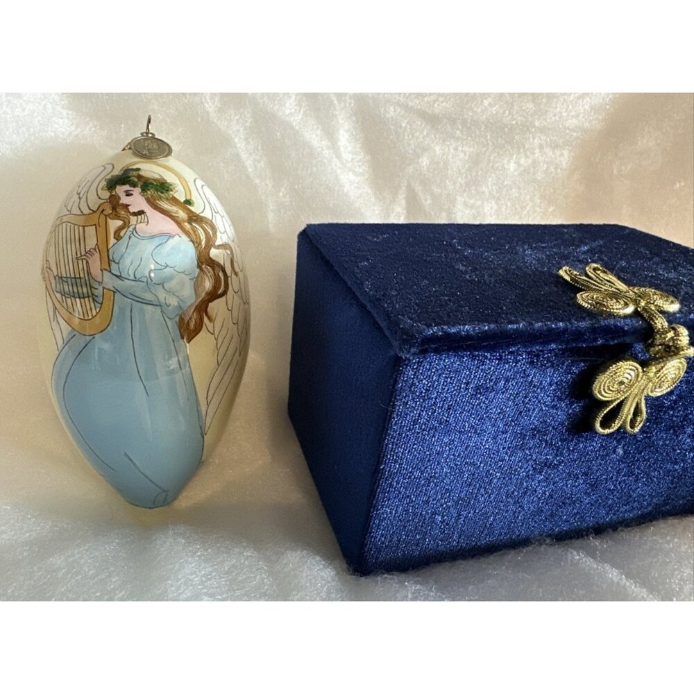 Pier 1 Imports Li Bien Angel Christmas Ornament 2015 Blown Glass & Hand Painted